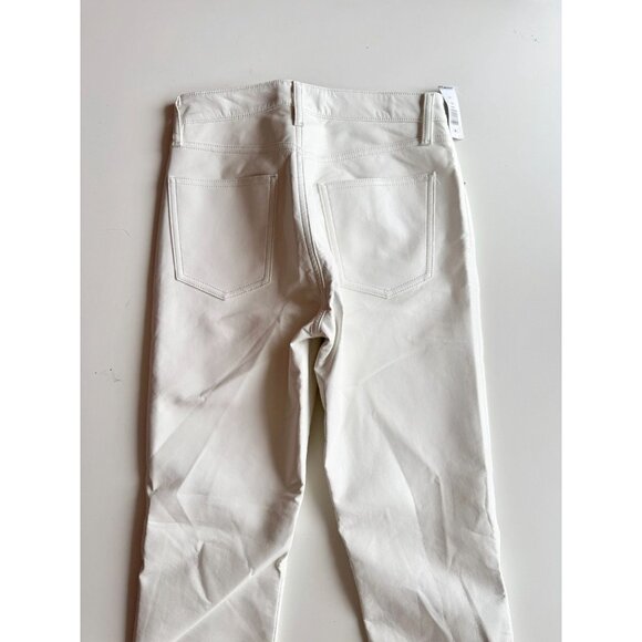 NWT AGOLDE Lyle Lace White Recycled Leather High Rise Straight Pants, Size 24 - Picture 10 of 16
